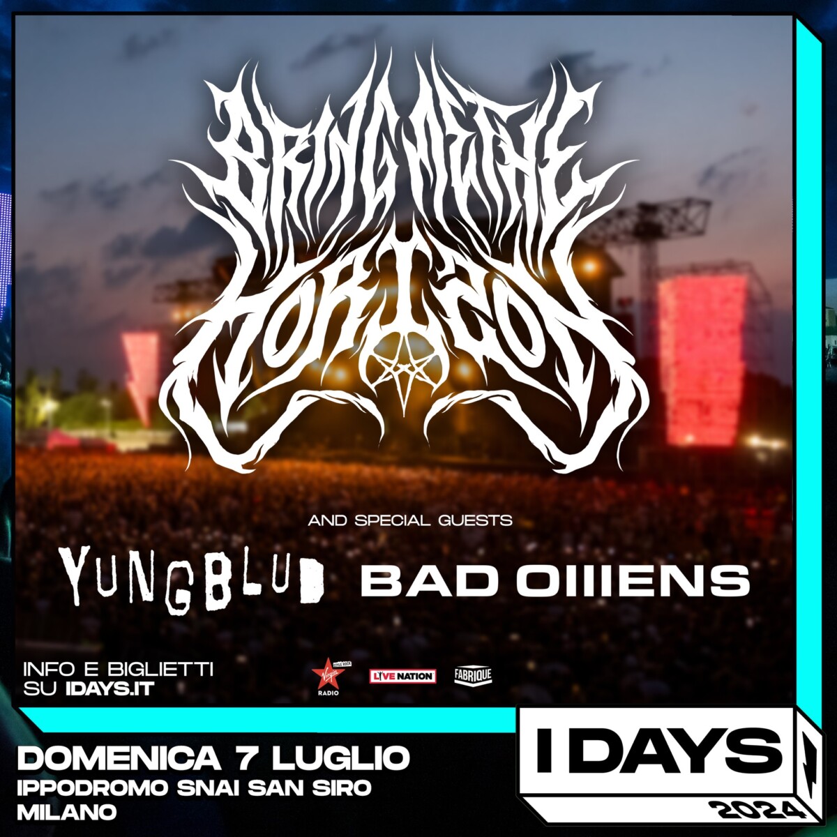 I-DAYS MILANO 2024: BRING ME THE HORIZON headliner bring me the horizon i days